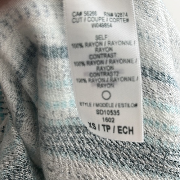 Splendid turquoise striped sleeveless 2 layer tiered dress. Size XS - Picture 3 of 4